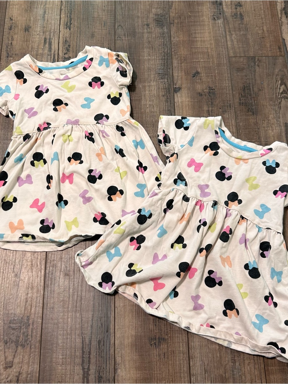 Twin Girls Disney Minnie Mouse Fit & Flare Dress Girls 3T White Multicolor 2T